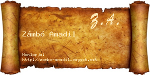 Zámbó Amadil névjegykártya
